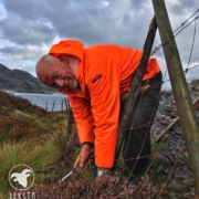 Lars Erik i aksjon med å reparere gjerde.